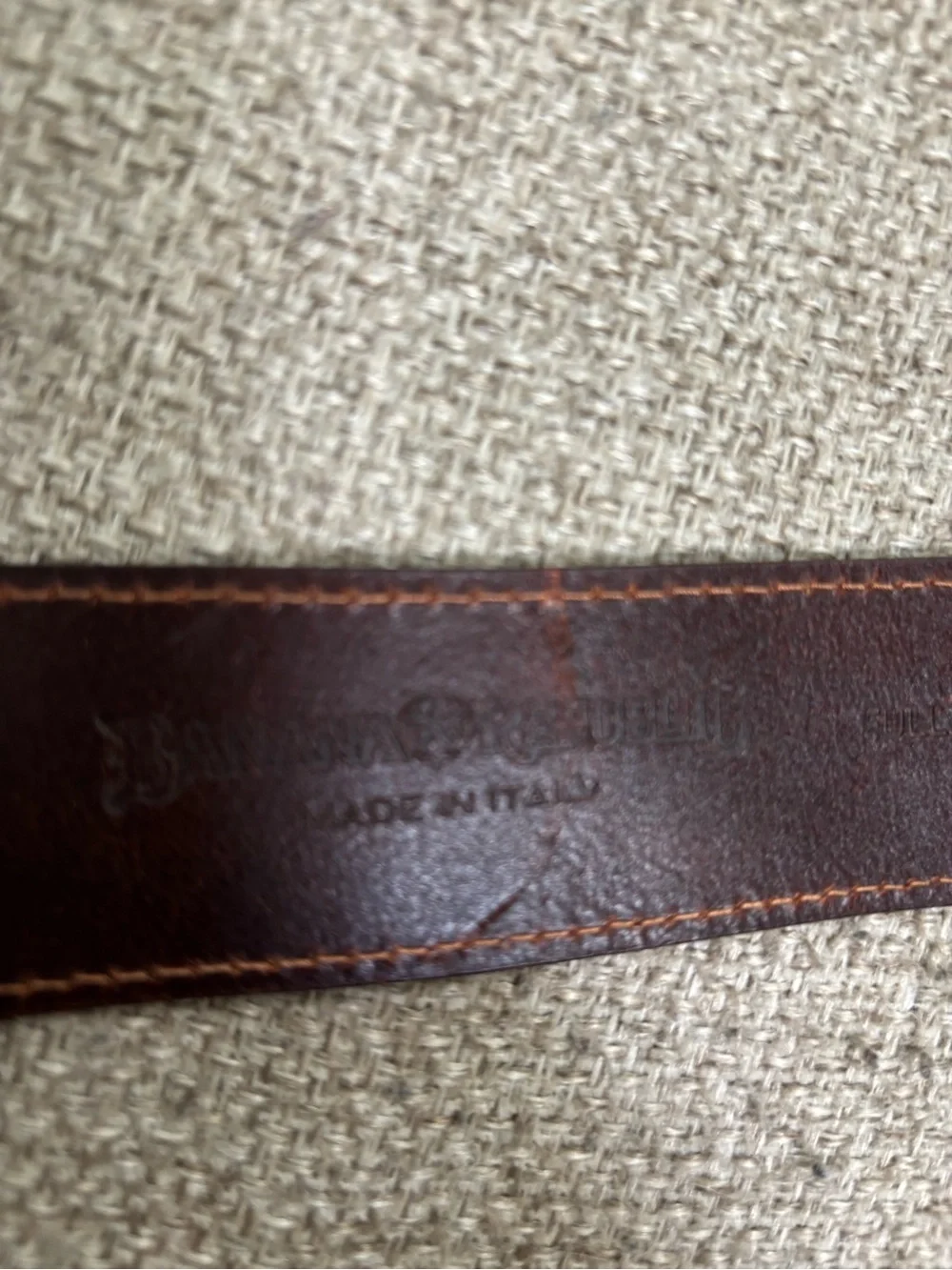 Banana Republic Embossed Leather Belt in Chestnut Brown made in Italy